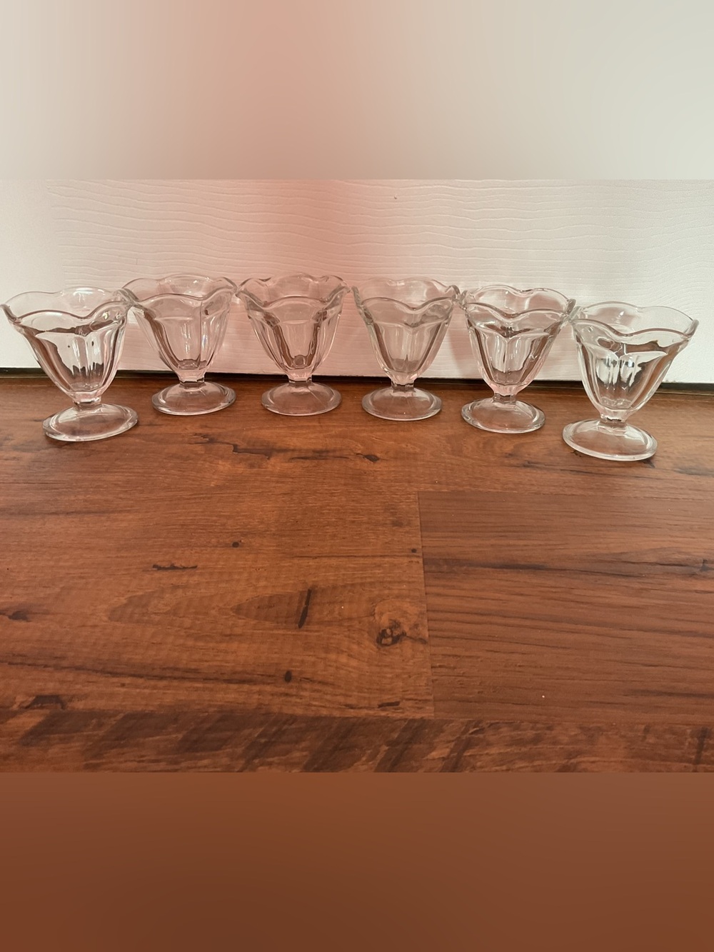 Anchor Hocking Vintage Clear Glass Footed Dessert Cups - Set of 6